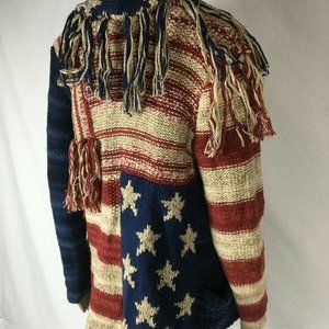 Ralph Lauren USA Flag Cardigan Sweater Womens XS